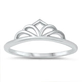 Cute Cutout Dome Princess Tiara Ring New .925 Sterling Silver Band Sizes 4-10