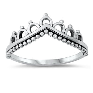 Cute Scalloped Tiara Crown Ring .925 Sterling Silver Band Sizes 4-10