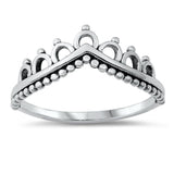 Cute Scalloped Tiara Crown Ring .925 Sterling Silver Band Sizes 4-10