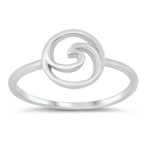 Simple Swirl Wave Nature Ocean Ring New .925 Sterling Silver Band Sizes 4-10