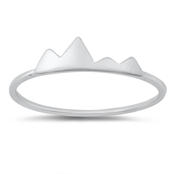 Mountain Range Simple Ring New .925 Sterling Silver Band Sizes 4-10