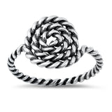 Lasso Rope Braided Cowgirl Cute Ring New .925 Sterling Silver Band Sizes 4-10