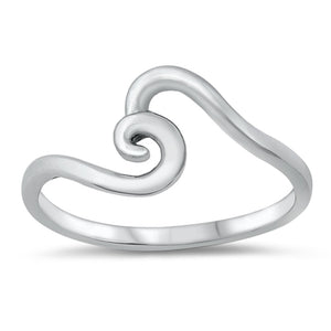 Swirl Ocean Wave Beach Ring New .925 Sterling Silver Band Sizes 4-10