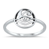 All Seeing Eye Egyptian Symbol Ring New .925 Sterling Silver Band Sizes 4-10