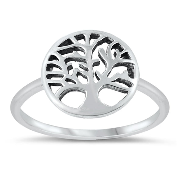 Cutout Tree of Life Promise Ring New .925 Sterling Silver Band Sizes 4-10