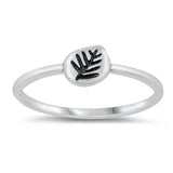 Stamped Tiny Leaf Nature Plant Ring New .925 Sterling Silver Band Sizes 4-10