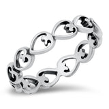 Sideways Promise Heart Eternity Ring New .925 Sterling Silver Band Sizes 5-10