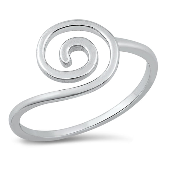 Simple Thin Spiral Swirl Ring New .925 Sterling Silver Band Sizes 5-10