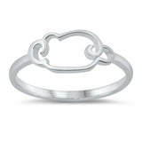 Unique Swirl Cloud Outline Ring New .925 Sterling Silver Band Sizes 4-10