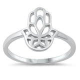 Hamsa Hand of God Ring New .925 Sterling Silver Band Sizes 4-10