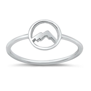 Boho Travel Mountain Cutout Dainty Ring New .925 Sterling Silver Band Sizes 4-10