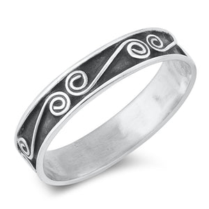 Classic Bali Filigree Swirl Ring .925 Sterling Silver Sizes 5-10