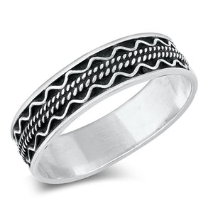 Double Wavy Line Boho Braid Ring New .925 Sterling Silver Sizes 5-10