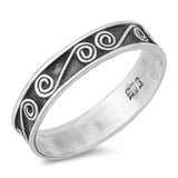 Greek Key Swirl Promise Ring New .925 Sterling Silver Band Sizes 5-10