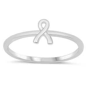 Delicate Tiny Awareness Ribbon Ring New .925 Sterling Silver Band Sizes 4-10