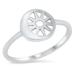 High Polish Cutout Moon Sun Ring New .925 Sterling Silver Band Sizes 4-10