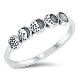 Oxidized Moon Phases Star Wholesale Ring .925 Sterling Silver Band Sizes 4-10