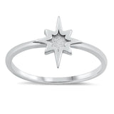 Vintage North Star Burst Ring Guiding New .925 Sterling Silver Band Sizes 4-10