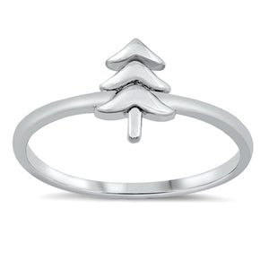 Cute Tiny Pine Tree Ring New .925 Sterling Silver Band Sizes 4-10