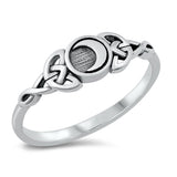 Celtic Triquetra Moon Witch Ring New .925 Sterling Silver Band Sizes 4-12