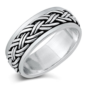 Traditional Celtic Double Braid Ring New .925 Sterling Silver Band Sizes 7-13