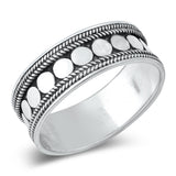 Chunky Polka Dot Polished Ring New .925 Sterling Silver Band Sizes 5-10