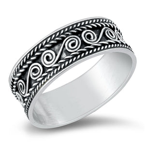 Elegant Filigree Swirl Bali Halo Ring New .925 Sterling Silver Band Sizes 5-10