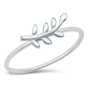 Modern Olive Branch Leaf Ring New .925 Sterling Silver Band Sizes 3-10