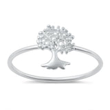 Simple Tiny Tree of Life Leaf Ring New .925 Sterling Silver Band Sizes 3-10