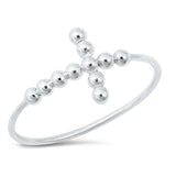 Unique High Polish Sideways Bubble Cross Ring .925 Sterling Silver Band Sizes 3-10