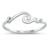 Simple Minimalist Ocean Wave Ring New .925 Sterling Silver Band Sizes 3-10