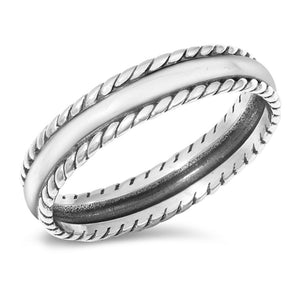 Simple Beautiful Rope Border Ring New .925 Sterling Silver Band Sizes 4-10