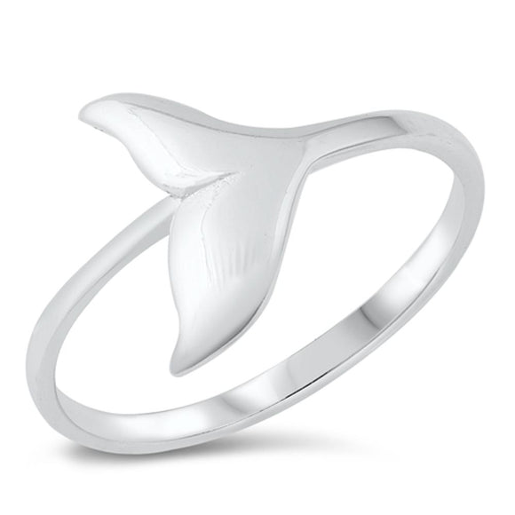 Sideways Whale Tail Animal Ring New .925 Sterling Silver Band Sizes 4-10