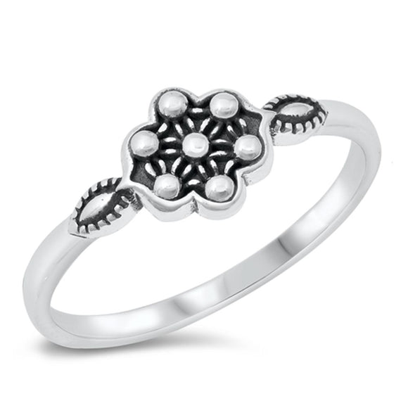 Unique Scalloped Flower Ring Bali Style New .925 Sterling Silver Band Sizes 4-10