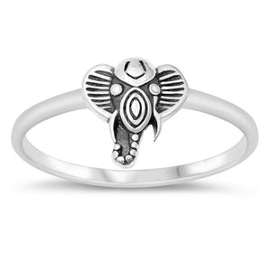 Cute Oxidized African Elephant Ring New .925 Sterling Silver Band Sizes 4-10