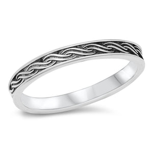 Sideways Weave Wave Stacking Ring New .925 Sterling Silver Band Sizes 4-10