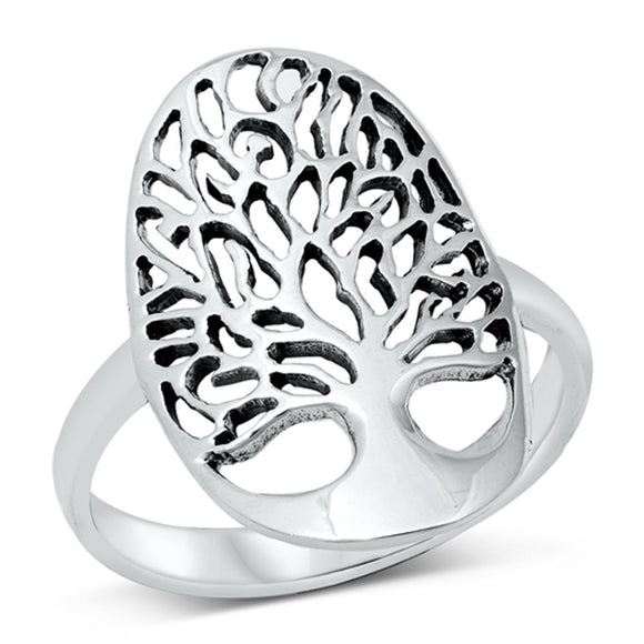 Large Cutout Tree of Life Ring New .925 Sterling Silver Band Sizes 5-10