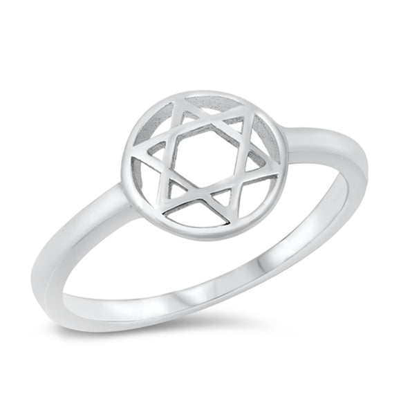 Star of David Ring Jewish Star New .925 Sterling Silver Band Sizes 4-10