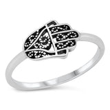 Hamsa Hand Boho Ring New .925 Sterling Silver Band Sizes 4-10