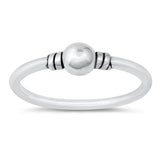 Simple High Polish Ball Bead Ring New .925 Sterling Silver Band Sizes 4-10