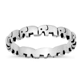 Elephant Parade Animal Eternity Ring .925 Sterling Silver Band Sizes 4-10