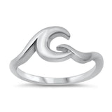 High Polish Ocean Wave Ring New .925 Sterling Silver Band Sizes 4-10