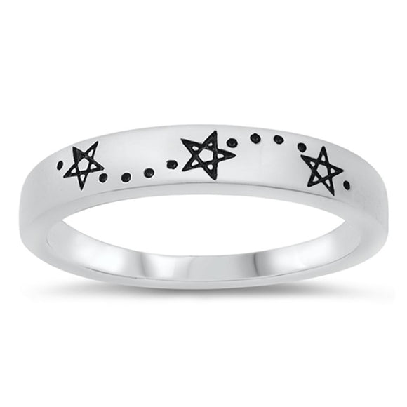 Shooting Star Sketch Cute Ring New .925 Sterling Silver Band Sizes 4-10