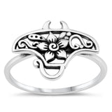 Hibiscus Flower Hawaiian Sting Ray Ring New .925 Sterling Silver Band Sizes 4-10