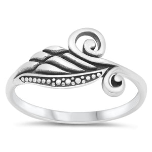 Elegant Filigree Swirl Leaf Swan Bali Ring .925 Sterling Silver Band Sizes 4-10