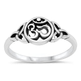 Elegant Ohm Celtic Om Symbol Ring New .925 Sterling Silver Band Sizes 5-10