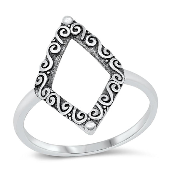 Elegant Filigree Swirl Geometric Ring New .925 Sterling Silver Band Sizes 5-10