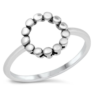 Unique Circle Halo Wreath Ring .925 Sterling Silver Band Sizes 4-10