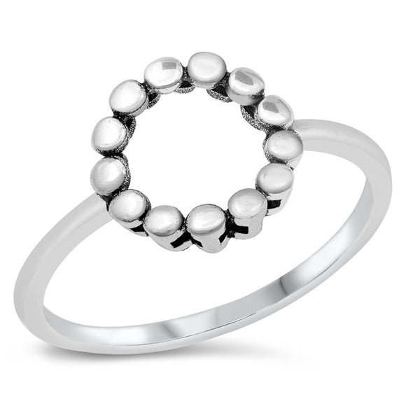 Unique Circle Halo Wreath Ring .925 Sterling Silver Band Sizes 4-10