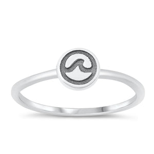 Modern Wave Stamped Ring New .925 Sterling Silver Band Sizes 4-10